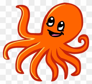 Clipart Octopus Orange - Png Download