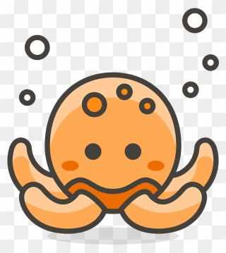 Octopus Emoji Clipart - Pulpo Icono Png Transparent Png