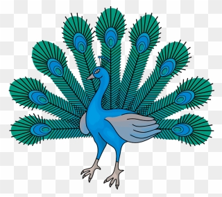 Heraldic Peacock Clipart - Pavão Clipart - Png Download