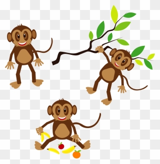 Clip Art Png Download - Monkeys Clipart Black And White Transparent Png