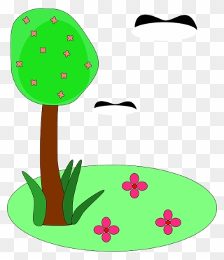 Spring - Trees - Clipart - Trees And Flowers Clipart - Png Download