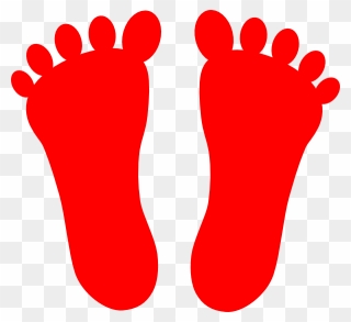 Foot Clipart Red, Foot Red Transparent Free For Download - Red Footprint Clipart - Png Download
