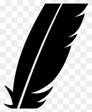 Free Feather Clip Art Feather Silhouette Sticker Free - Silhouette Feather Clipart Black And White - Png Download