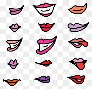 Lips Clipart Girly - Girls Lips Clipart - Png Download