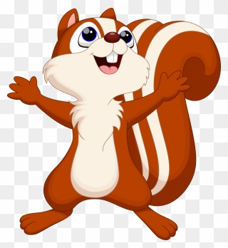 Clipart Squirrel Animated - Cartoon Squirrel No Background - Png Download