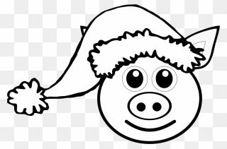Free Piggy Nose Cliparts, Download Free Clip Art, Free - Santa Claus Cartoon Black And White - Png Download