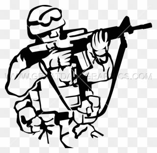 Simple Soldier Clipart Black And White - American Soldier Easy Drawing - Png Download