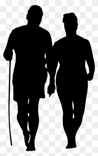 Couple Walking Silhouette Png Clipart