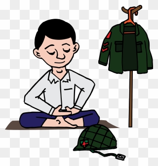 Soldier Meditating Clipart - Soldier - Png Download