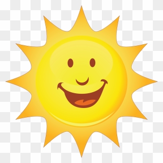 Smiley Smiling Sun Clip Art - Sun With Smiley Face - Png Download