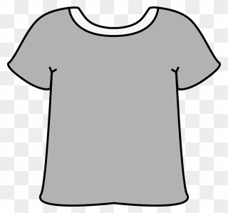 Gray Tshirt With A White Collar - Gray T Shirt Clip Art - Png Download