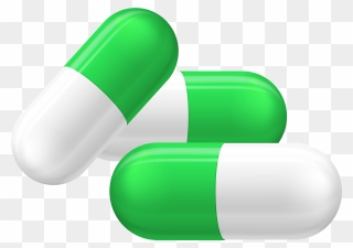 Green And White Pills Capsules Png Clipart - Capsules Png Transparent Png