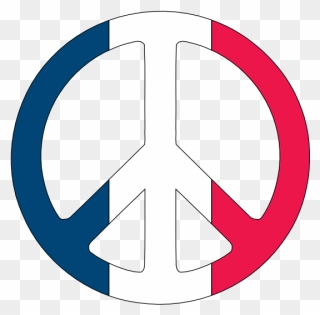 Pix For French Symbols Clip Art - French Flag Peace Sign - Png Download
