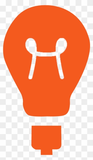 Lightbulb Clipart Orange, Lightbulb Orange Transparent - Orange Light Bulb Icon - Png Download