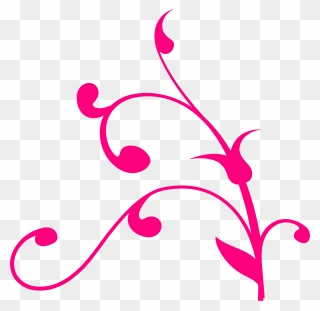 Pink - Swirls - Clipart - Flower Stems Clip Art - Png Download