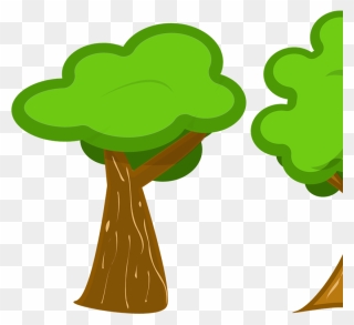 Trees And Flowers Cartoon Clipart