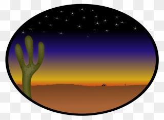 Cowboy Sunset Png Images - Desert Stars Clipart