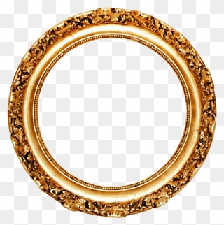 Picture Frame Mirror Circle Gold Leaf - Round Gold Frame Png Clipart