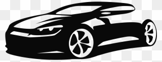 Sports Car Royalty-free Silhouette - Silhouette Sports Car Clipart - Png Download