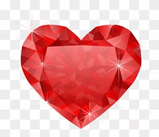 Ruby Clipart Diamond Outline - Red Heart Diamond Png Transparent Png