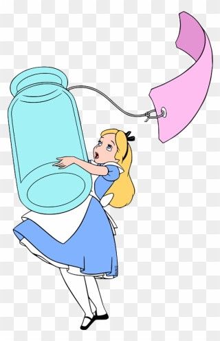 Alice In Wonderland Holding Bottle Clipart
