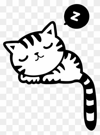 Cat Kitten Clip Art - Cat Cartoon Black And White - Png Download
