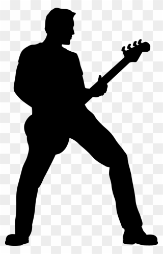 Guitarist Silhouette Clip Art - Man Playing Guitar Silhouette - Png Download