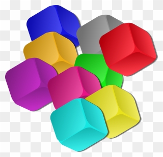 Boxes Dice Rainbow Colors Transparent Image Cubes Clipart - Cubes Clipart - Png Download