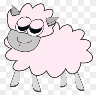 Pink Sheep Clipart - Cartoon - Png Download