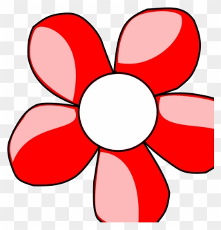 Red Daisy White Center Clip Art, Icon And Svg - Cartoon Flower Png Clipart Transparent Png