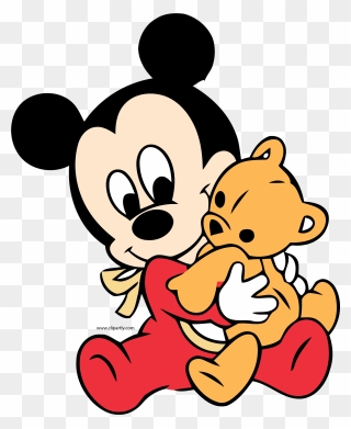 Baby Mickey Hug Toy Bear Clipart Png - Cartoon Baby Mickey Mouse Transparent Png