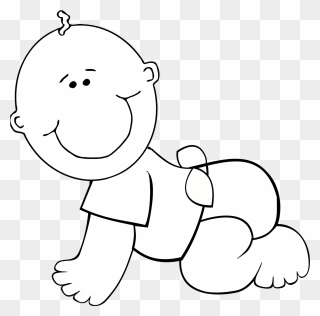 Baby Boy Clipart Black And White - Png Download