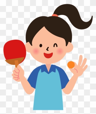 Table Tennis Player Wink Clipart - 無料 イラスト 卓球 - Png Download