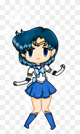 Sailor Mercury Chibi - Sailor Moon Characters Chibi Mercury Clipart