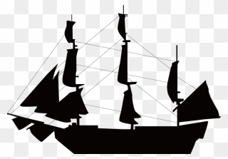 Sailboat Ship Silhouette Clip Art - Sail Boat Silhouette - Png Download