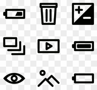 Lineal Camera Icons - Camera Battery Icon Png Clipart