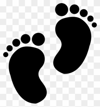 Baby Feet Stamp - Black Baby Feet Silhouette Transparent Clipart