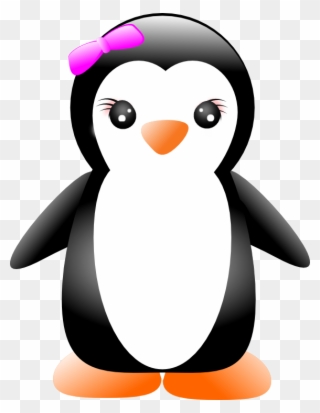 Codes For Insertion - Cartoon Penguin With Bow Clipart