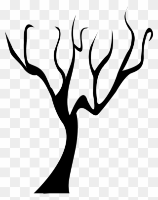 Forest, Tree Dead Tree Branch Black Winter Bare Si - Tree Without Leaves Png Clipart