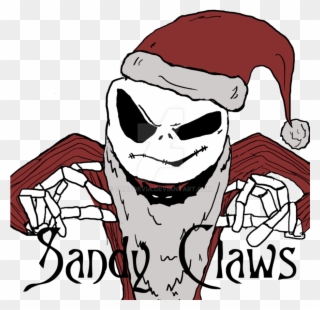 And On A Dark, Cold Night Under Full Moonlight He Flies - Jack Skellington Sandy Claws Drawing Clipart