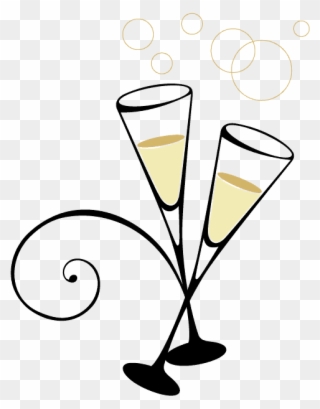 New Year's Eve - New Years Eve Champagne Glasses Transparent Clipart