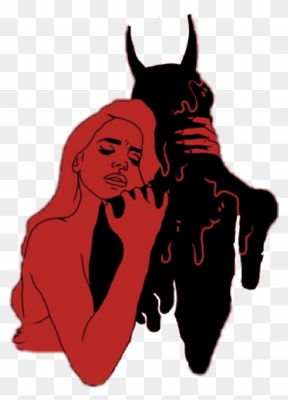 Png Library Lanadelrey Red Tumblr Aesthetic Hurt Hugh - Dancing With The Devil Drawing Clipart