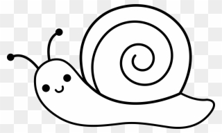 Cute Snail Lineart - Snail Cartoon Images Black And White Clipart