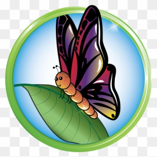 Scavenger Hunt Badges - Butterfly Badge Clipart