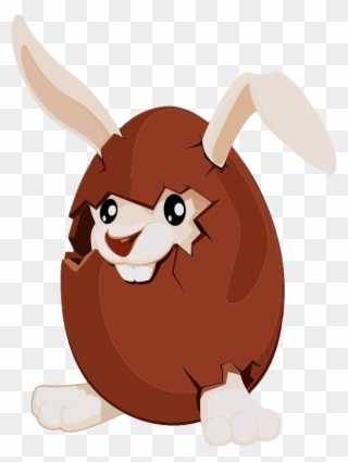 Free Chocolate Bunny Clipart - Chocolate Bunny Cartoon - Png Download