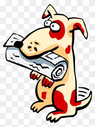 Download Clipart - Dog With Newspaper In Mouth - Png Download
