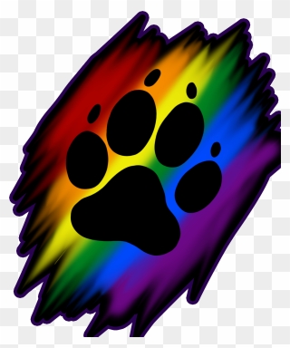 Pawprint Clipart Rainbow - Rainbow Paw Print Clip Art - Png Download