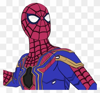 Iron Spiderman Clipart Superheroes - Iron Iron Spider Man Drawing - Png Download