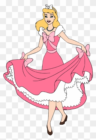 Pink Dress Animated Cinderella Clipart