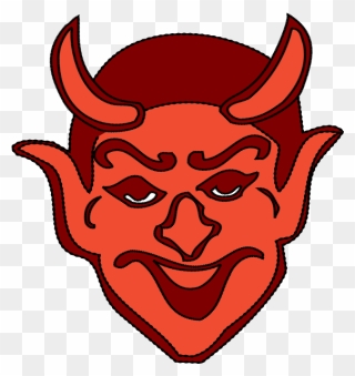 Red Devil Head Vector Clip Art - Clip Art Devil - Png Download